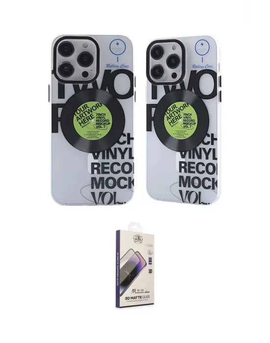 ieg™ iPhone 14 Pro Max Kılıf Nova Doku Koleksiyonu - Siyah Bilvis 3D Mat Cam Ekran Koruyucu