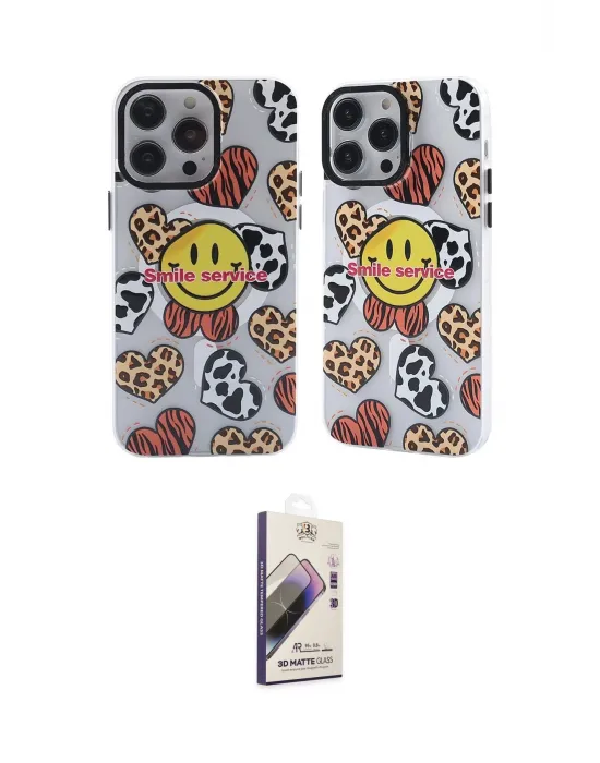 ieg™ iPhone 14 Pro Max Kılıf Nova Doku Koleksiyonu - Siyah Bilvis 3D Mat Cam Ekran Koruyucu