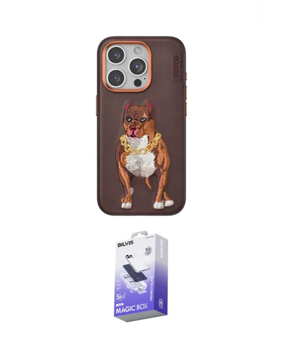 ieg™ iPhone 14 Pro Max Kılıf Nova Form Koleksiyonu - Siyah Bilvis 5in1 5D Magic Hayalet Cam Ekran Koruyucu