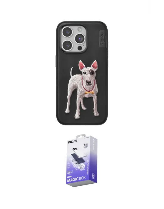 ieg™ iPhone 14 Pro Max Kılıf Nova Form Koleksiyonu - Siyah Bilvis 5in1 5D Magic Hayalet Cam Ekran Koruyucu
