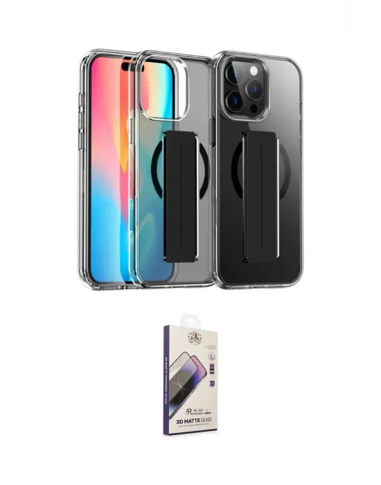 ieg™ iPhone 14 Pro Max Kılıf Nova Işık Koleksiyonu - Siyah Bilvis 3D Mat Cam Ekran Koruyucu