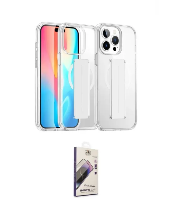 ieg™ iPhone 14 Pro Max Kılıf Nova Işık Koleksiyonu - Siyah Bilvis 3D Mat Cam Ekran Koruyucu