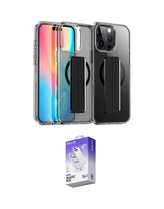 ieg™ iPhone 14 Pro Max Kılıf Nova Işık Koleksiyonu - Siyah Bilvis 5in1 3D Magic Cam Ekran Koruyucu