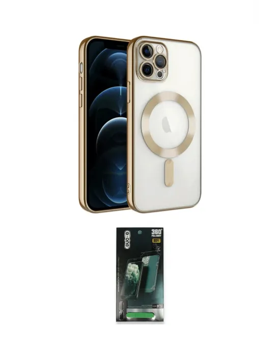ieg™ iPhone 14 Pro Max Kılıf Nova Işık Özel Seri - Şeffaf 360 Full Body Arka Koruyucu