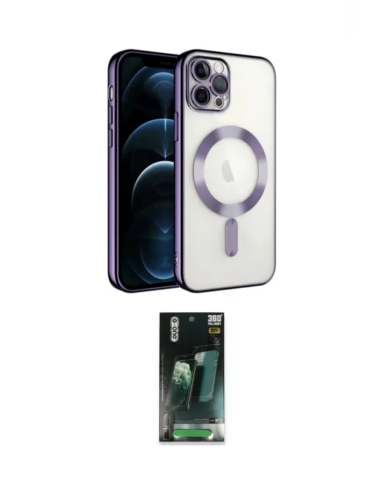 ieg™ iPhone 14 Pro Max Kılıf Nova Işık Özel Seri - Şeffaf 360 Full Body Arka Koruyucu