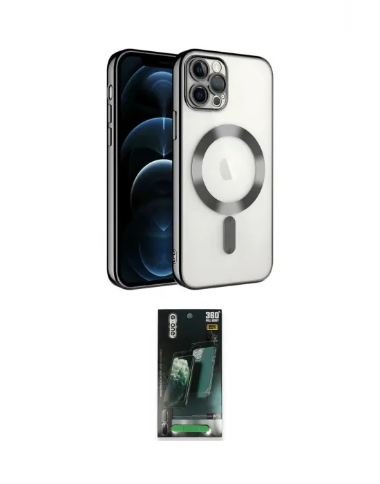 ieg™ iPhone 14 Pro Max Kılıf Nova Işık Özel Seri - Şeffaf 360 Full Body Arka Koruyucu