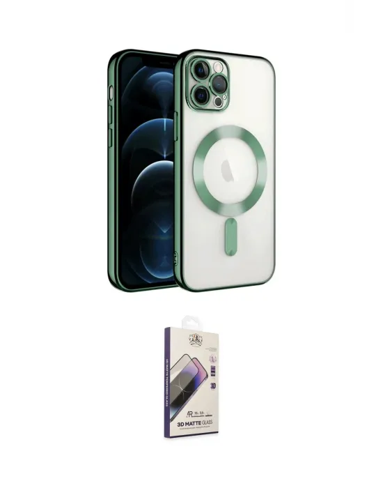 ieg™ iPhone 14 Pro Max Kılıf Nova Işık Özel Seri - Siyah Bilvis 3D Mat Cam Ekran Koruyucu
