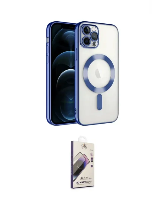 ieg™ iPhone 14 Pro Max Kılıf Nova Işık Özel Seri - Siyah Bilvis 3D Mat Cam Ekran Koruyucu