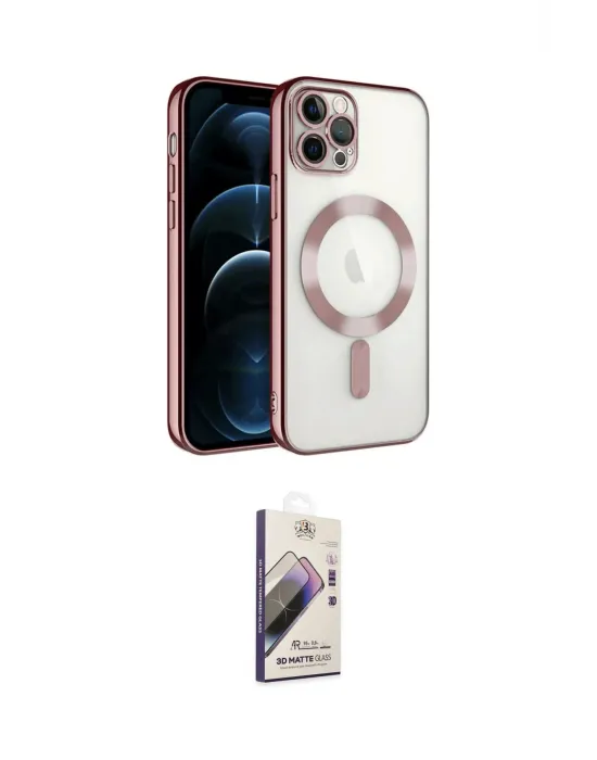 ieg™ iPhone 14 Pro Max Kılıf Nova Işık Özel Seri - Siyah Bilvis 3D Mat Cam Ekran Koruyucu