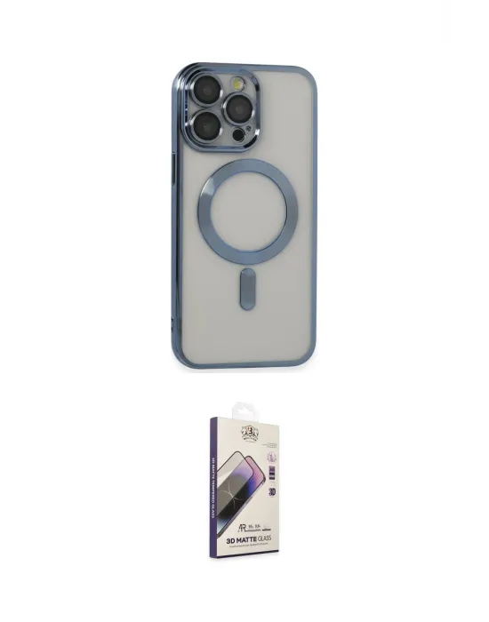 ieg™ iPhone 14 Pro Max Kılıf Nova Işık Özel Seri - Siyah Bilvis 3D Mat Cam Ekran Koruyucu