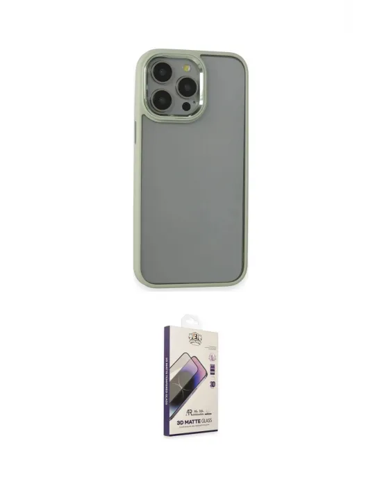 ieg™ iPhone 14 Pro Max Kılıf Nova Işık Serisi - Siyah Bilvis 3D Mat Cam Ekran Koruyucu
