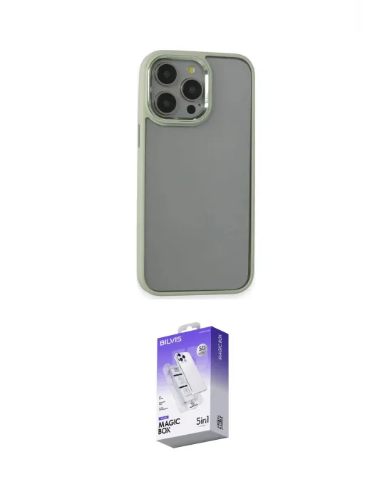 ieg™ iPhone 14 Pro Max Kılıf Nova Işık Serisi - Siyah Bilvis 5in1 3D Magic Cam Ekran Koruyucu