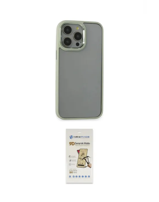 ieg™ iPhone 14 Pro Max Kılıf Nova Işık Serisi - Siyah Mat Seramik Nano Ekran Koruyucu
