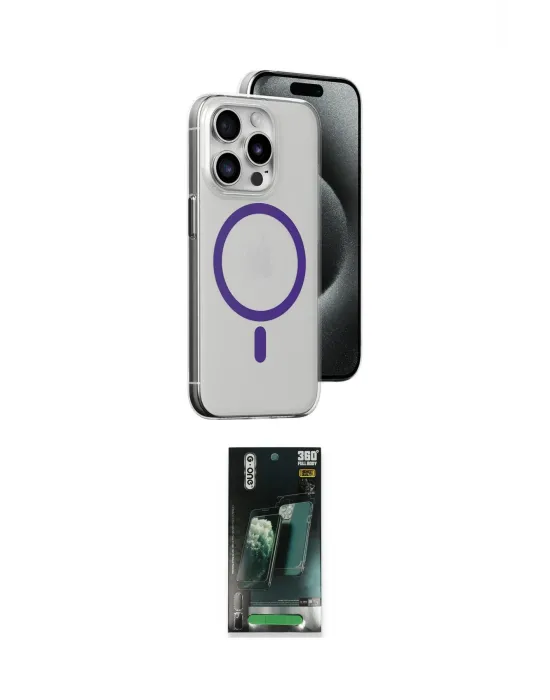 ieg™ iPhone 14 Pro Max Kılıf Odak Form Özel Seri - Şeffaf 360 Full Body Arka Koruyucu