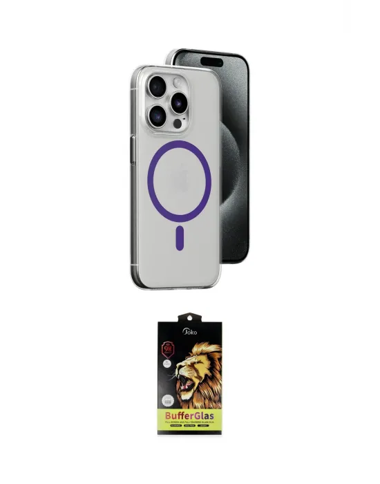 ieg™ iPhone 14 Pro Max Kılıf Odak Form Özel Seri - Siyah Buffer Cam Ekran Koruyucu