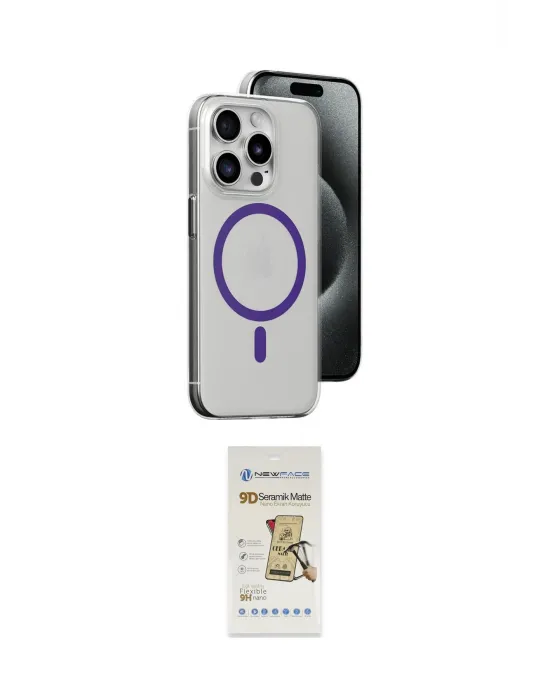 ieg™ iPhone 14 Pro Max Kılıf Odak Form Özel Seri - Siyah Mat Seramik Nano Ekran Koruyucu
