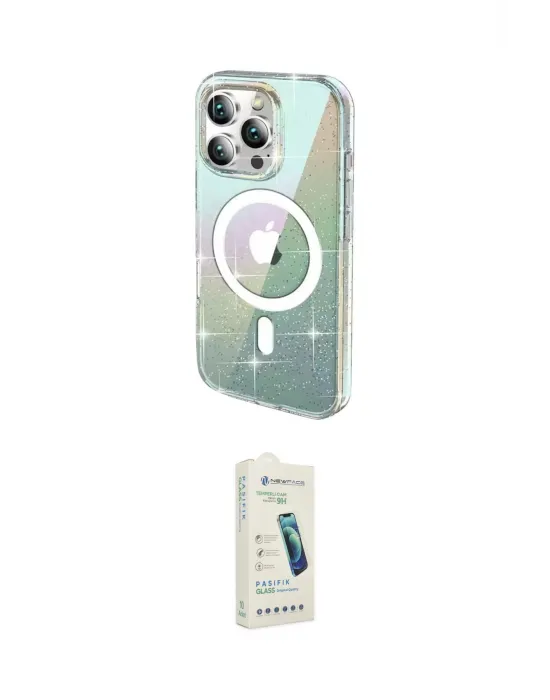 ieg™ iPhone 14 Pro Max Kılıf Odak Modern Serisi - Şeffaf Pasifik Cam Ekran Koruyucu