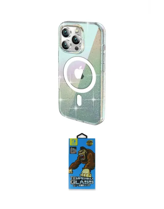 ieg™ iPhone 14 Pro Max Kılıf Odak Modern Serisi - Siyah 18D Cam Ekran Koruyucu