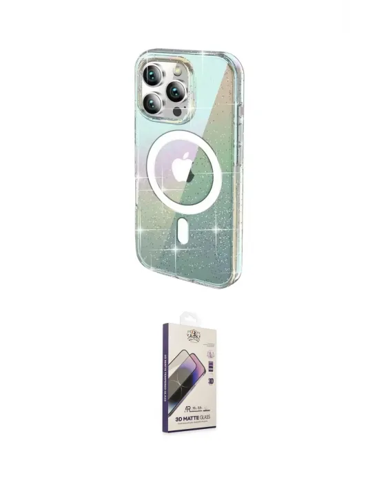 ieg™ iPhone 14 Pro Max Kılıf Odak Modern Serisi - Siyah Bilvis 3D Mat Cam Ekran Koruyucu