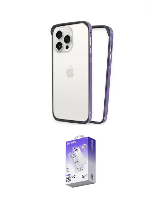 ieg™ iPhone 14 Pro Max Kılıf Pusula Asil Koleksiyonu - Siyah Bilvis 5in1 3D Magic Cam Ekran Koruyucu