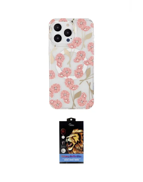 ieg™ iPhone 14 Pro Max Kılıf Pusula Form - Siyah Buffer Hayalet Cam Ekran Koruyucu
