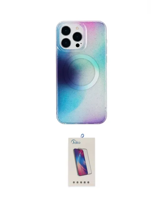 ieg™ iPhone 14 Pro Max Kılıf Pusula Form - Siyah Joko 5D Cam