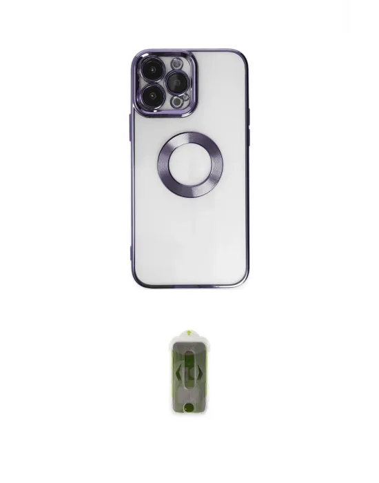 ieg™ iPhone 14 Pro Max Kılıf Pusula Form - Siyah Joko Magic 5D Hayalet Cam