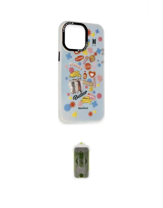 ieg™ iPhone 14 Pro Max Kılıf Siluet Çizgi Koleksiyonu - Siyah Joko Magic 5D Hayalet Cam