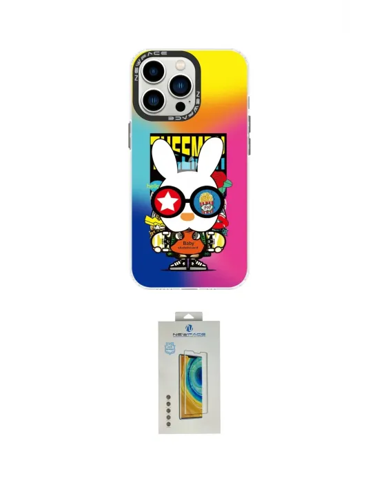 ieg™ iPhone 14 Pro Max Kılıf Siluet Çizgi Koleksiyonu - Siyah Polymer Nano Ekran Koruyucu