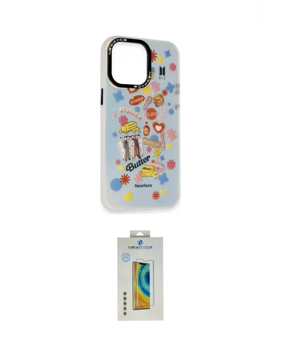 ieg™ iPhone 14 Pro Max Kılıf Siluet Çizgi Koleksiyonu - Siyah Polymer Nano Ekran Koruyucu