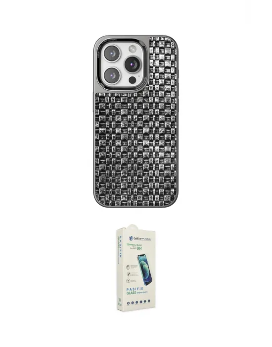 ieg™ iPhone 14 Pro Max Kılıf Siluet Form Serisi - Şeffaf Pasifik Cam Ekran Koruyucu