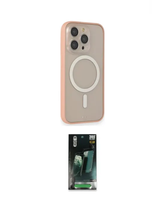 ieg™ iPhone 14 Pro Max Kılıf Siluet Işık Koleksiyonu - Şeffaf 360 Full Body Arka Koruyucu