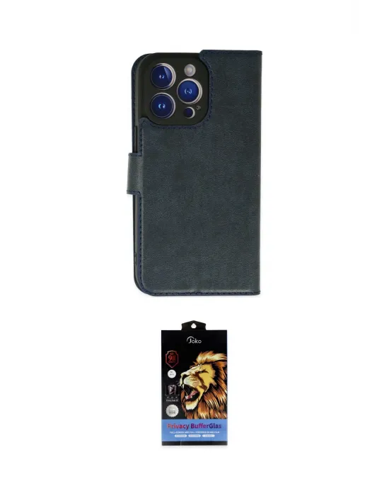 ieg™ iPhone 14 Pro Max Kılıf Siluet Işık Serisi - Siyah Buffer Hayalet Cam Ekran Koruyucu
