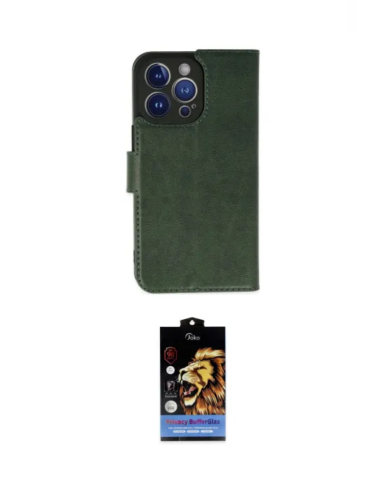 ieg™ iPhone 14 Pro Max Kılıf Siluet Işık Serisi - Siyah Buffer Hayalet Cam Ekran Koruyucu