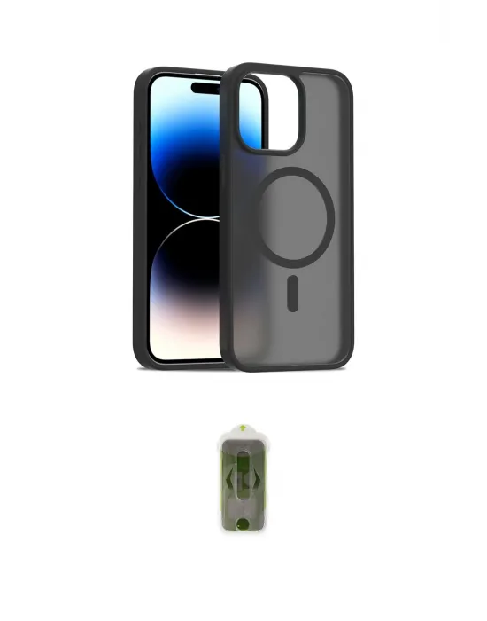ieg™ iPhone 14 Pro Max Kılıf Siluet Minimal Prime - Siyah Joko Magic 5D Hayalet Cam