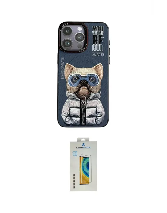 ieg™ iPhone 14 Pro Max Kılıf Siluet Modern Özel Seri - Siyah Polymer Nano Ekran Koruyucu