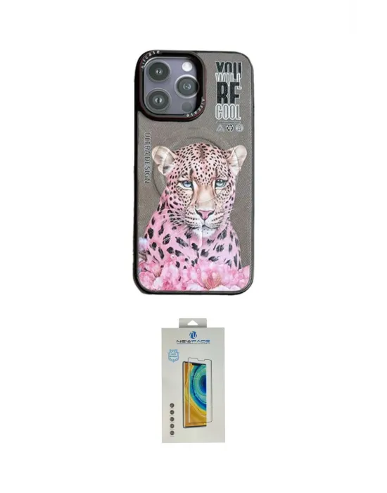 ieg™ iPhone 14 Pro Max Kılıf Siluet Modern Özel Seri - Siyah Polymer Nano Ekran Koruyucu