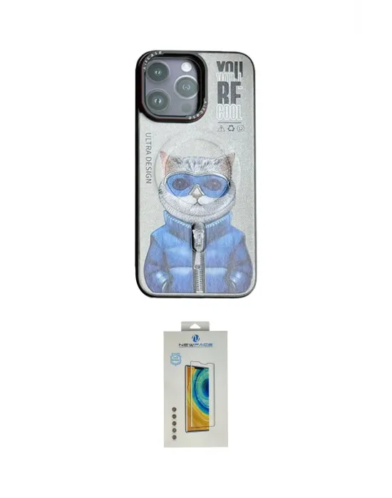 ieg™ iPhone 14 Pro Max Kılıf Siluet Modern Özel Seri - Siyah Polymer Nano Ekran Koruyucu
