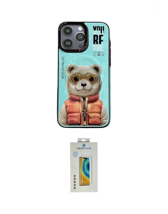 ieg™ iPhone 14 Pro Max Kılıf Siluet Modern Özel Seri - Siyah Polymer Nano Ekran Koruyucu