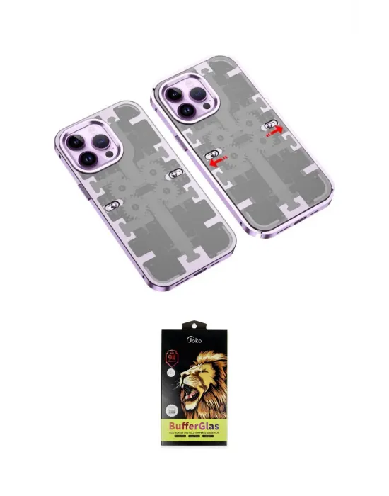 ieg™ iPhone 14 Pro Max Kılıf Ufuk Doku Prime - Siyah Buffer Cam Ekran Koruyucu