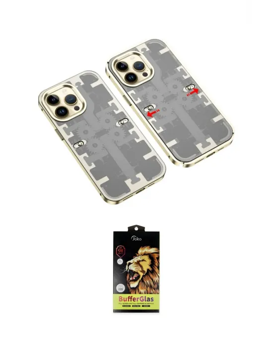 ieg™ iPhone 14 Pro Max Kılıf Ufuk Doku Prime - Siyah Buffer Cam Ekran Koruyucu