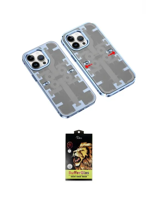 ieg™ iPhone 14 Pro Max Kılıf Ufuk Doku Prime - Siyah Buffer Cam Ekran Koruyucu