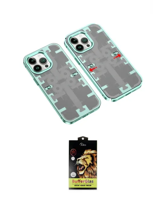ieg™ iPhone 14 Pro Max Kılıf Ufuk Doku Prime - Siyah Buffer Cam Ekran Koruyucu