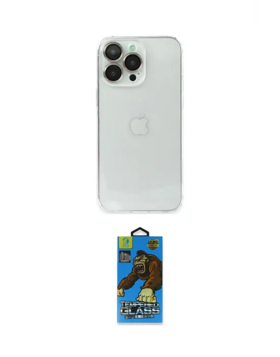 ieg™ iPhone 14 Pro Max Kılıf Ufuk Minimal Özel Seri - Siyah 18D Cam Ekran Koruyucu