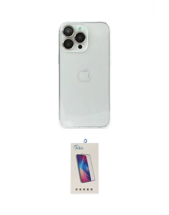 ieg™ iPhone 14 Pro Max Kılıf Ufuk Minimal Özel Seri - Siyah Joko 5D Cam