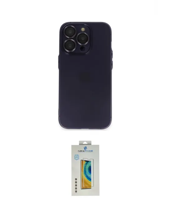 ieg™ iPhone 14 Pro Max Kılıf Ufuk Minimal Özel Seri - Siyah Polymer Nano Ekran Koruyucu