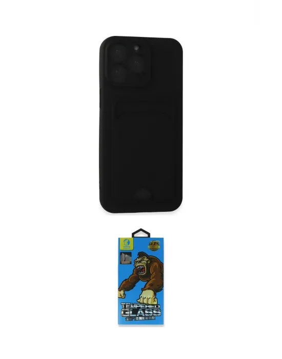 ieg™ iPhone 14 Pro Max Kılıf Vadi Çizgi Prime - Siyah 18D Cam Ekran Koruyucu