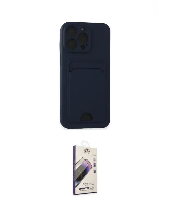 ieg™ iPhone 14 Pro Max Kılıf Vadi Çizgi Prime - Siyah Bilvis 3D Mat Cam Ekran Koruyucu