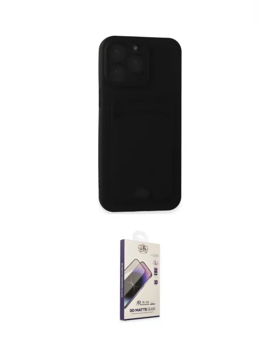 ieg™ iPhone 14 Pro Max Kılıf Vadi Çizgi Prime - Siyah Bilvis 3D Mat Cam Ekran Koruyucu