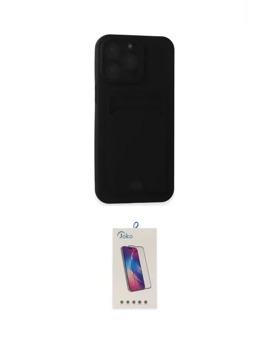 ieg™ iPhone 14 Pro Max Kılıf Vadi Çizgi Prime - Siyah Joko 5D Cam